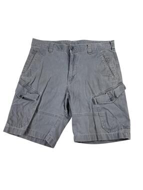 Woolrich Cargo Shorts Gusseted Outdoors Men's 34 x 9" Grey Cotton Gorpcore